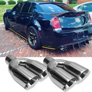 Pair 2.5" Inlet 3.5'' Outlet Dual Wall Exhaust Tips For Chrysler 300 300S SRT8 - Picture 1 of 15
