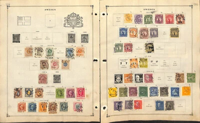 Коллекция марок Швеции и Швейцарии на 12 международных страницах Скотта, 1854–1924 гг. - Изображение 1 из 4