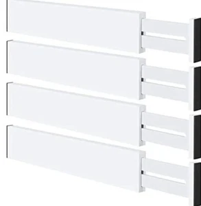 Bamboo Drawer Dividers Organizers, Kitchen Drawer Organizer, 17-22 IN E-white - Picture 1 of 8