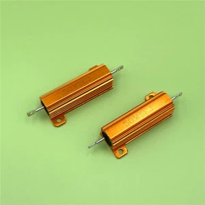 2pcs RX24 50W 0.01R to 100K Ohm Aluminum Shell Case Power Wirewound Resistor 5% - Picture 1 of 7