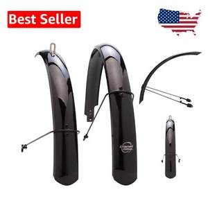 Stylish Black Bike Fenders 26" - Maximum 50mm Tire Width for Ultimate Protection - Picture 1 of 9