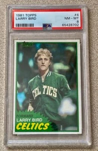 1981 TOPPS Larry Bird #4 PSA 8 NM-MT - Picture 1 of 2