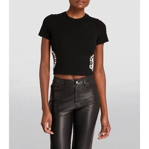 SANDRO Rhinestone-Embellished T-Shirt Size 1/ S - Picture 1 of 11