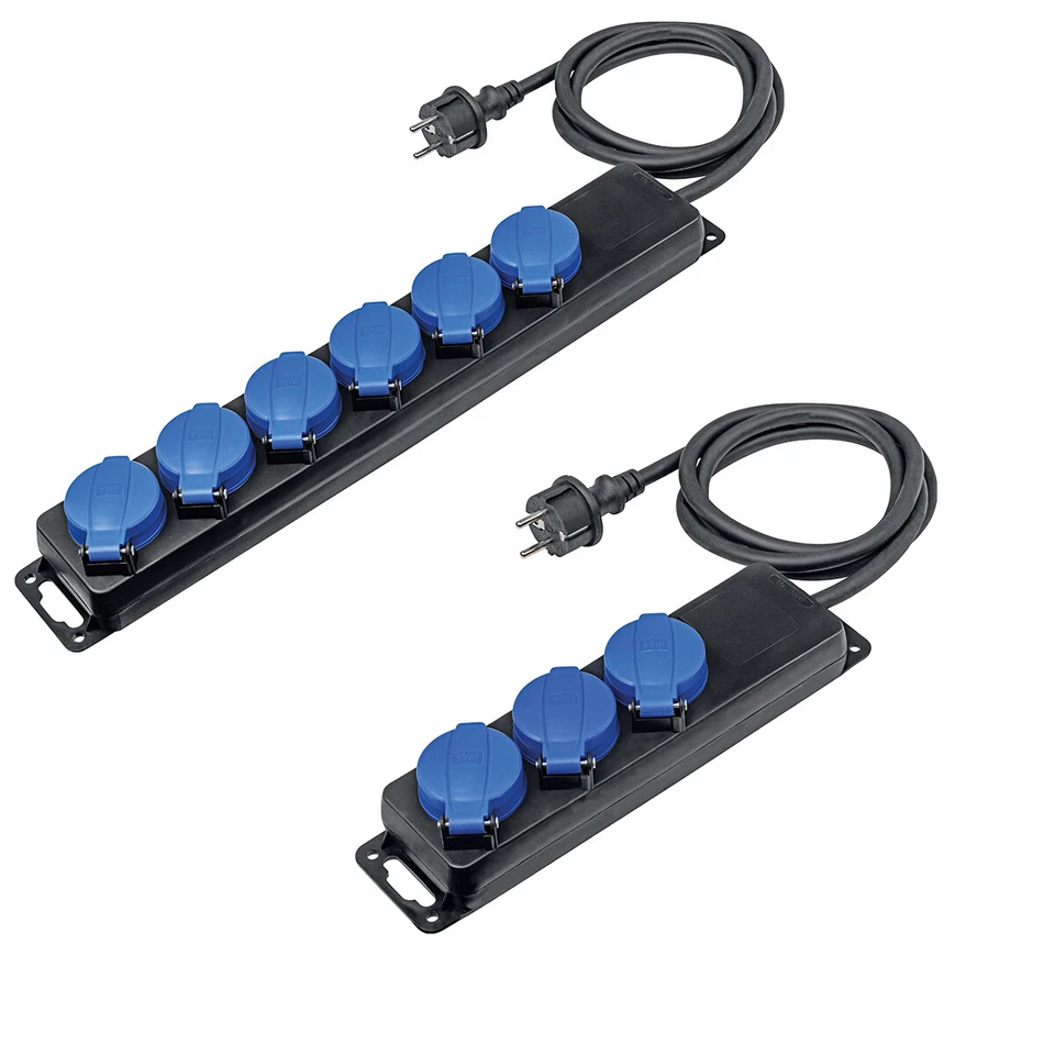 AS - SCHWABE Steckdosenleiste Mehrfachsteckdose 3fach 6fach mit 1.5m Verlängerung 230V IP44