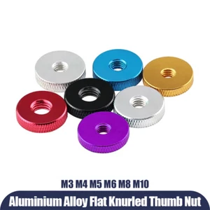Aluminiumlegierung flach dünn gerändelt Daumenmutter Griff Knaufmuttern M3 M4 M5 M6 M8 M10 - Bild 1 von 9