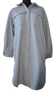 H&M Maternity Coat Size Small Grey Long Soft Womens Jacket Smart Work Shacket - Picture 1 of 12