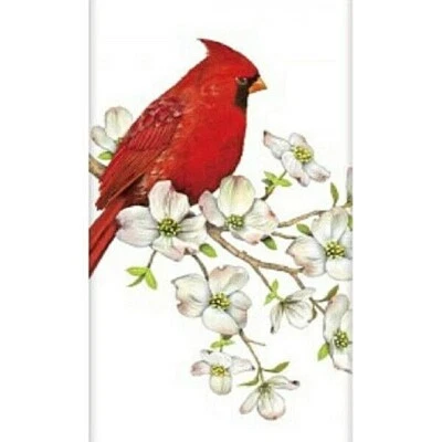 Mary Lake-Thompson Cardinal Dogwood Flowers Flour Sack Kitchen Towel Bagged