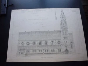 croquis architecture 6ème année juin 1872 :Projet d'Eglise Catholique Anglaise - Picture 1 of 15