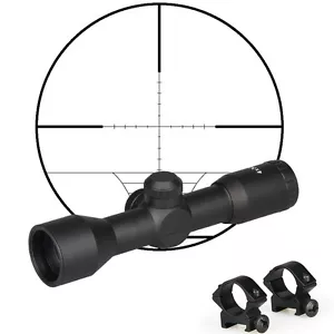 Cannocchiale da puntamento fucile compatto 4x32 reticolo Mil Dot con set GRATUITO di supporti ad anello da 1 - Foto 1 di 7