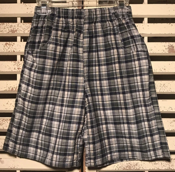 LN~BOUTIQUE~WES AND WILLY~PLAID SHORTS~BLUE/GREEN~SMALL~8/10 - Image 1 of 2