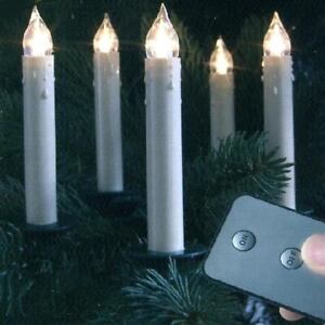 LED Weihnachtsbaum Kerzen Slim Line Kabellos 10er warmweiss 13868
