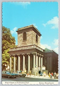 1970er King's Chapel Street View Autos Boston Mass MA 4x6 postfrisch Dexter Postkarte - Bild 1 von 2