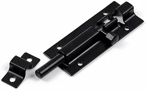 TRIXES Slide Bolt Lock 75mm Black NEW Bathroom Shed Door Lock Safety - Picture 1 of 8