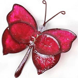 Schmetterling mit Saugnapf in Rosa - Rot  Fensterdeko Deko Fensterdekoration - Bild 1 von 5