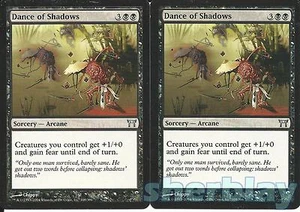 MTG Magic the Gathering CAMPEONES DE KAMIGAWA 2x Danza de Sombras Hechicería Negro - Imagen 1 de 1