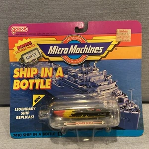 1990 Galoob Micro Machines Ship in a Bottle #6 Power Boat Bonus License Plate - Picture 1 of 11