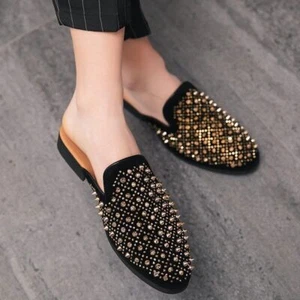 Men Half Slippers Decoration Nightclub Large Size Comfortable Men Shoes - Picture 1 of 16