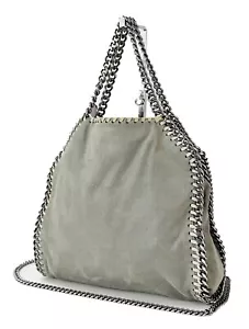 Auténtico Bolso de Hombro Cartera STELLA McCARTNEY Falabella Gris Tela 2 Vías de Mano #60668 - Imagen 1 de 16