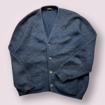 Vintage Men’s Jaeger Mohair Cardigan 50s 60s Blue USA Cobain Sz XL Knit Grandpa - Image 1 of 4