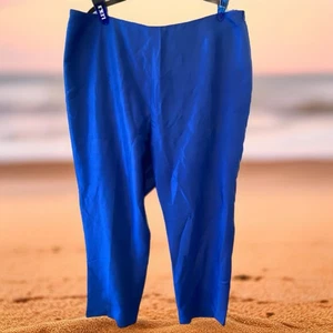 Lauren Ralph Lauren 100% Seda Azul Mujer Pantalones Pantalones Carrera Oficina Formal 22W - Imagen 1 de 8