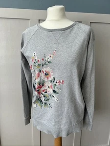 Cath Kidston Disney Size Small Women’s Grey Floral Long Sleeve Sweatshirt - Picture 1 of 7