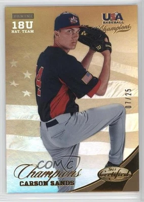 2013 USA Baseball Champions Certified National Team Mirror Gold /25 Carson Sands - Image 1 of 2