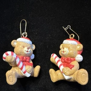 Santa Teddy Bear Holiday Dangle Earrings (Lot# 539) - Picture 1 of 5