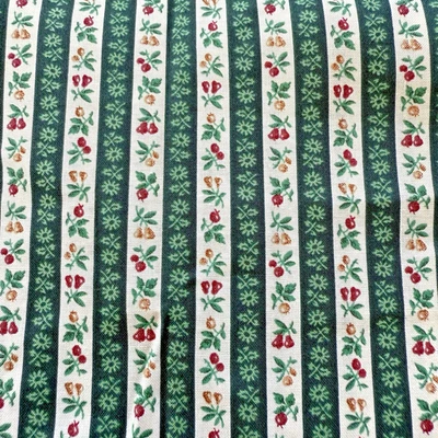 De colección VIP Cranston Floral Fruta Rayas Tela Algodón Cereza Pera Verde 1 yarda + 19 Foto 1 de 4