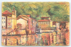 Postcard Pasajes de San Juan Spain Church of the Holy Christ of Bonanza Painting - Picture 1 of 3