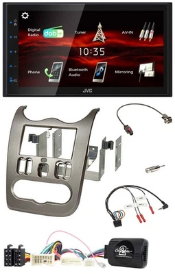 JVC USB Bluetooth Lenkrad DAB 2DIN Autoradio für Dacia ab 2012 dunkelsilber - Bild 1 von 4