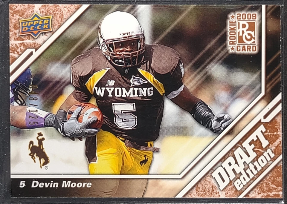 2009 Upper Deck Draft Edition DEVIN MOORE #79 Rookie Wyoming Cowboys, Colts /125 - Image 1 of 2