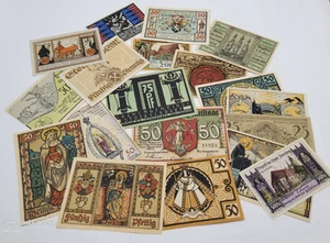 LOT OF 19 EUROPEAN NOTGELD ~ RELIGIOUS THEME, ALL ARE UNC ~ GERMANY, AUSTRIA - Picture 1 of 6