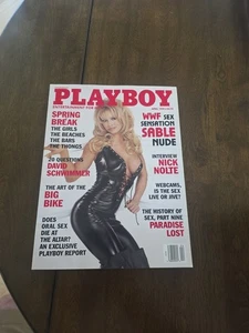 WWF Diva Sable Playboy Apr 1999 Magazine Spring Break David Schwimmer Nick Nolte - Picture 1 of 2