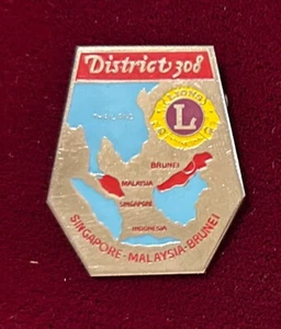Lions Club Pin Vintage Singapur Malaysia Brunei District 308 Neu - Bild 1 von 2