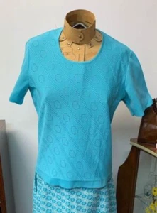 Classic blue vintage Mod 60s top in blue size 16 - Picture 1 of 4