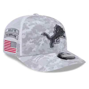 Cappello snapback Detroit Lions New Era 2024 Salute To Service 9SEVENTY mimetico artico - Foto 1 di 9