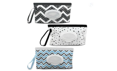 Paquete de 3 toallitas dispensadoras portátiles reutilizables para bebés soporte de viaje Foto 1 de 4