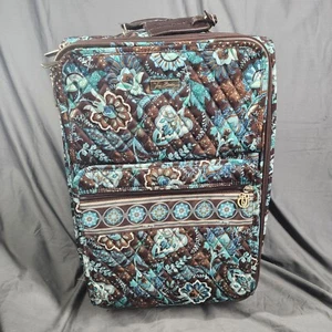 Vera Bradley Womens Blue Floral Roller Quilted Luggage Suitcase - Picture 1 of 24