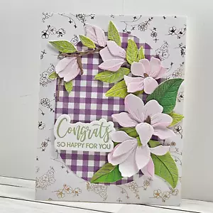 Handmade Greeting Card Keepsake Quality ocbrandy congrats purple - Picture 1 of 2