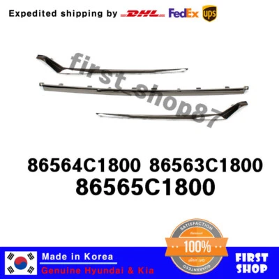 Juego de 3 piezas molduras de marco cromado inferior para parachoques delantero OEM para Hyundai Sonata 2018-2019 Foto 1 de 4