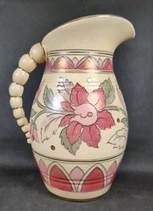 Crown Ducal ~ Charlotte Rhead 1930's Pitcher Jug~Rope Design Handle~Ht 22.2cm - Picture 1 of 18