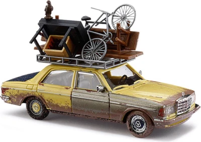 Mercedes-Benz W123 Diecast Car 1:87 Scale by Busch with Case, Yellow, 2017 - Image 1 of 4