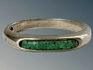 Carolyn Pollack Signed Turquoise Sterling Silver Stackable Ring Size 5 - Picture 1 of 7