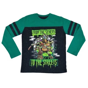 Nickelodeon TMNT Green Teenage Mutant Ninja Turtles Graphic Long Sleeve XS (4-5) - Picture 1 of 12