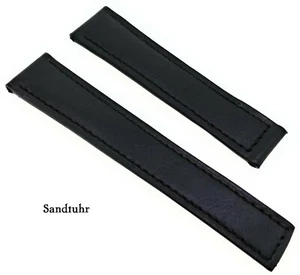 Uhrenarmband 19mm passend für Heuer Faltschliesse schwarz deutscher Hersteller - Picture 1 of 3