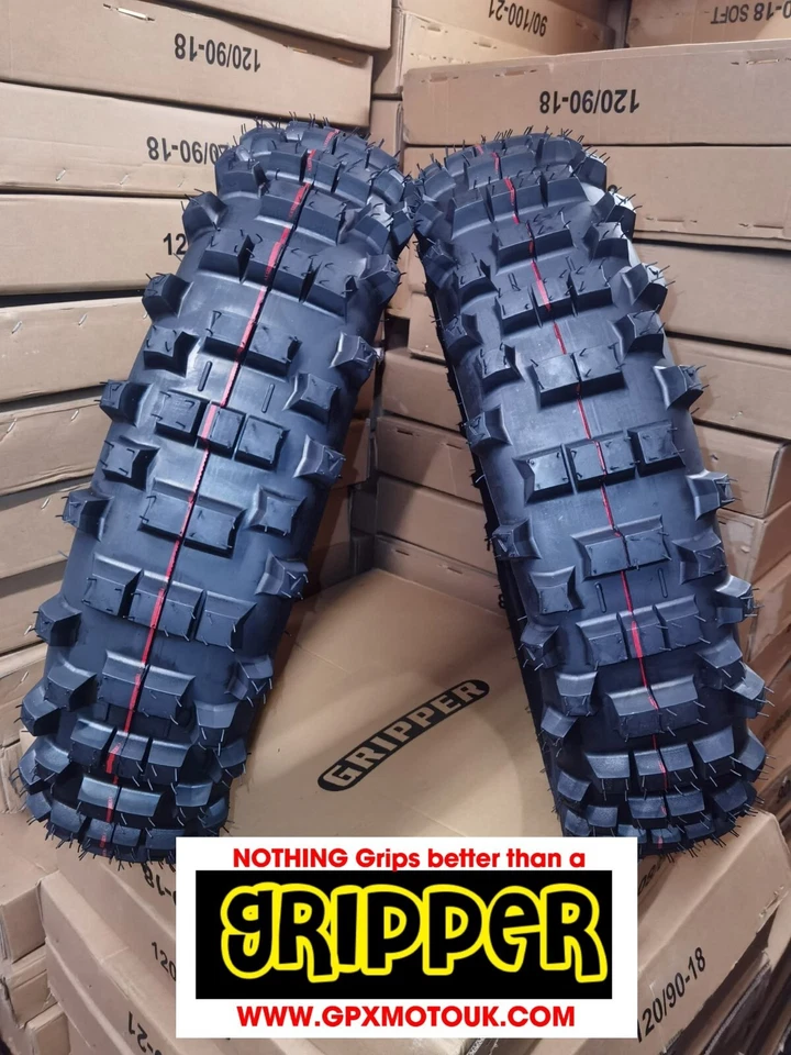 ROAD LEGAL FIRM RED STRIPE Rear Enduro tyre 140/80-18  GRIPPER FIM LIGHT - Image 1 of 4
