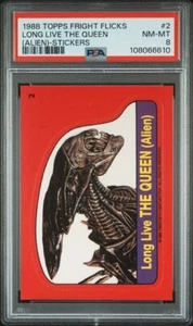 1988 Topps Fright Flicks Long Live the Queen ALIEN Sticker PSA 8 NM-MT VINTAGE - Picture 1 of 2