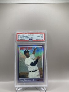 2019 Topps Heritage High Number Eloy Jimenez Purple Chrome Refractor PSA 10