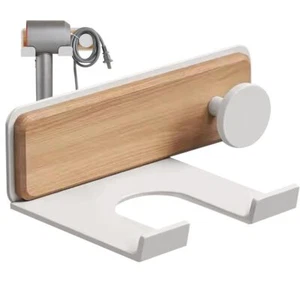 Wall Mount Wood Hairdryer Holder Hairdryer Storage Rack Barbershop - Picture 1 of 18