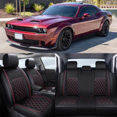 Juego de cojín de 5 asientos delanteros traseros de cuero para Dodge Challenger SXT RT SRT Foto 1 de 4